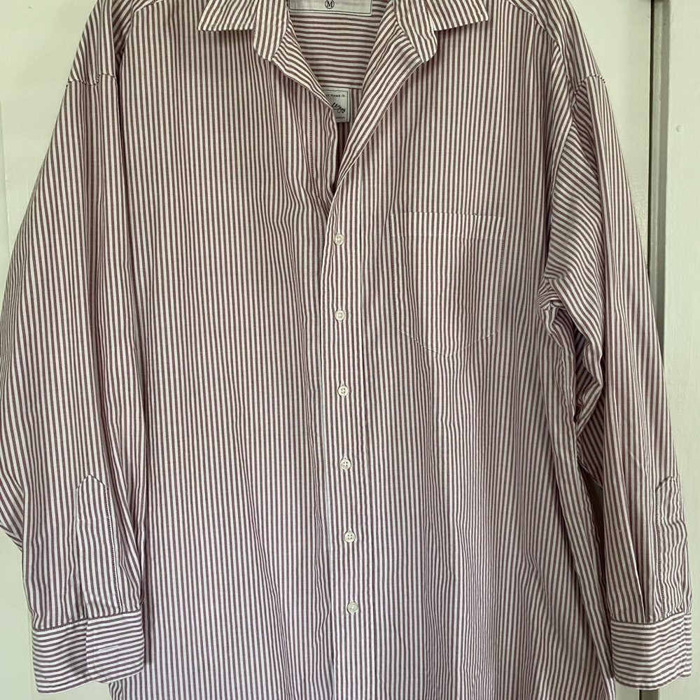 Frank & Eileen Shirley oversized Red and White Striped Button Down Shirt